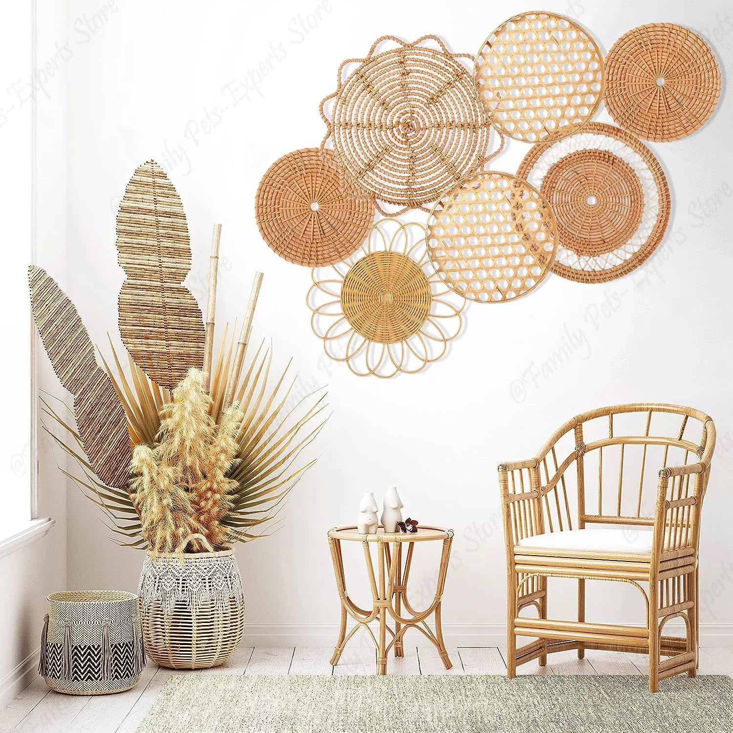 Boho Rattan Woven Wall Decor