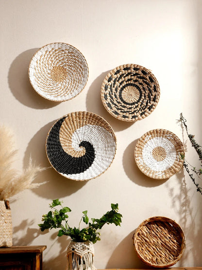 Boho Seagrass Wall Basket Decor