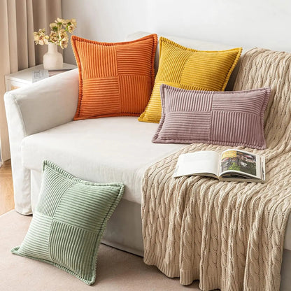 Boho Striped Polyester Throw Pillow