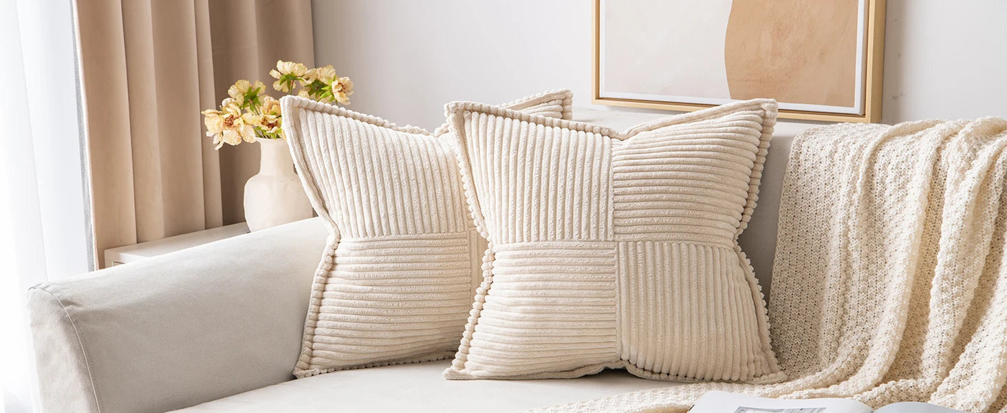 Boho Striped Polyester Throw Pillow