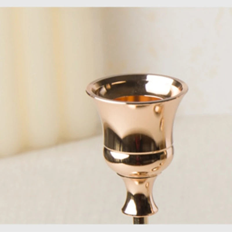 Brass Gold 3pc Candlestick Holder Set