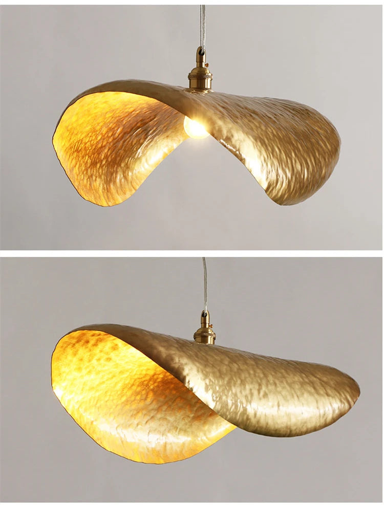 Brass Lotus Leaf Suspension Lamp