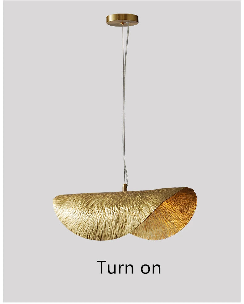 Brass Lotus Leaf Suspension Lamp