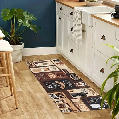 Brown Coffee Non-Slip Kitchen Rug