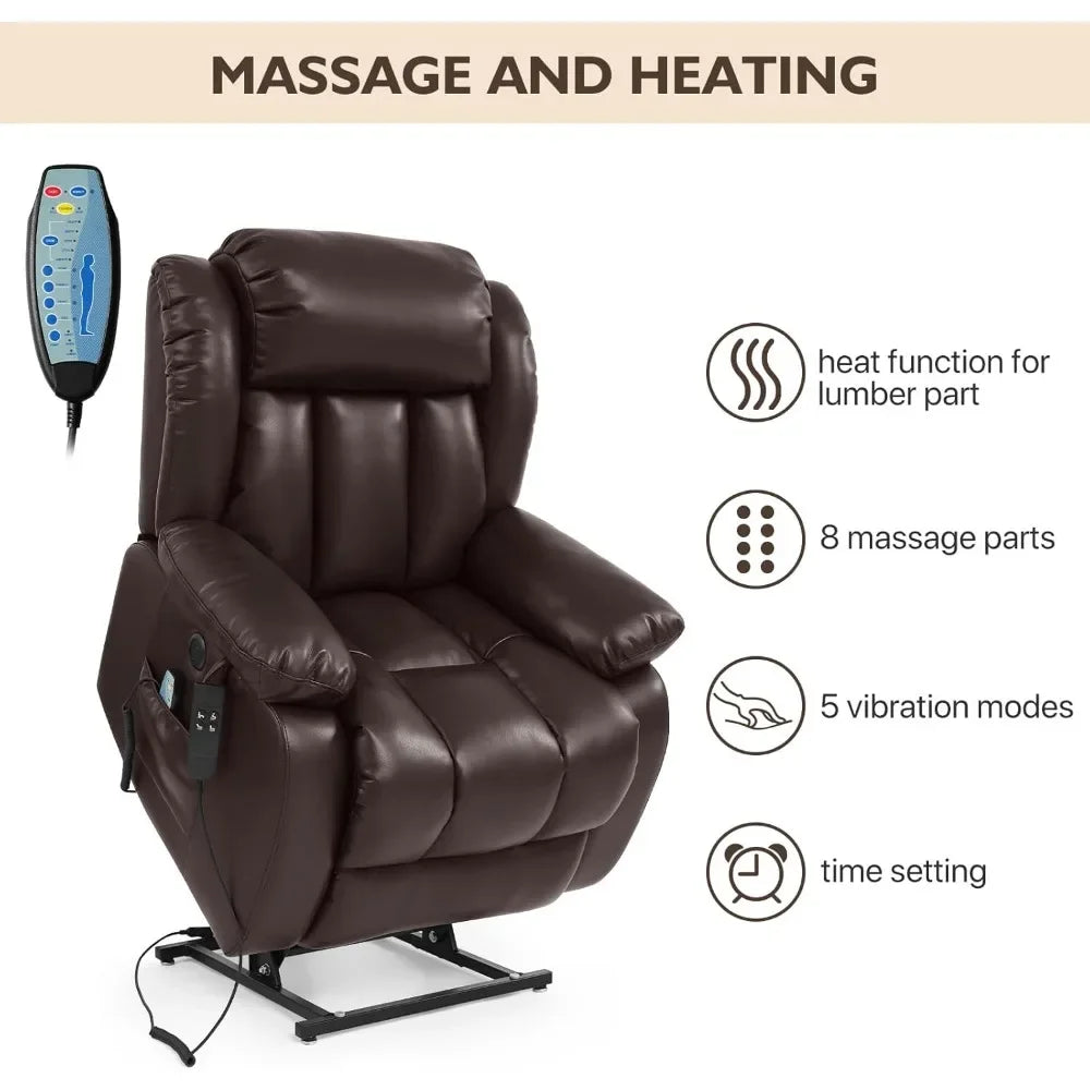 Brown Leather Power Lift Recliner