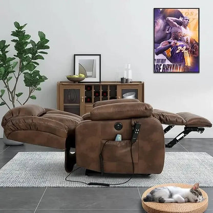 Brown Leather Power Lift Recliner