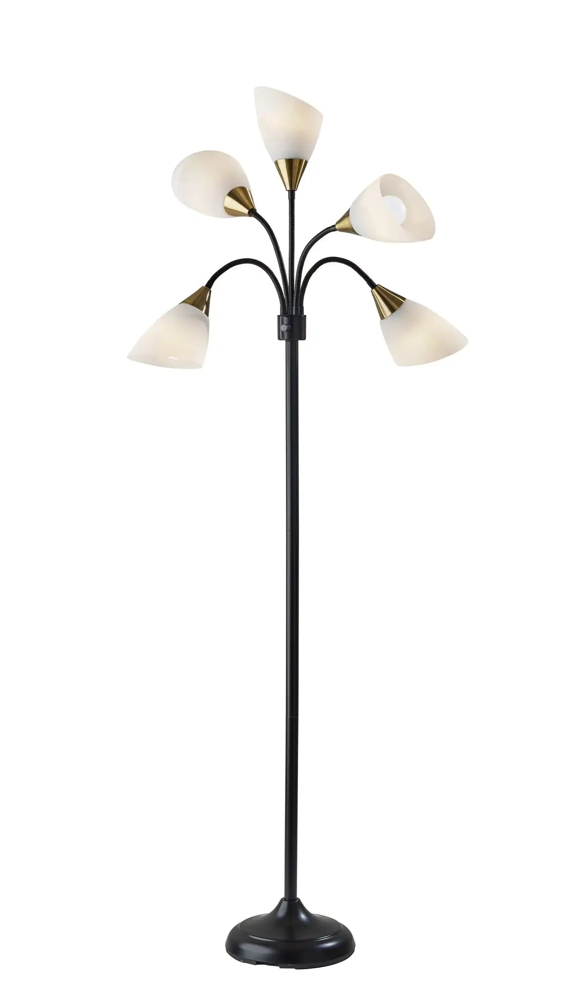 Brushed Steel Five Light Floor Lamp