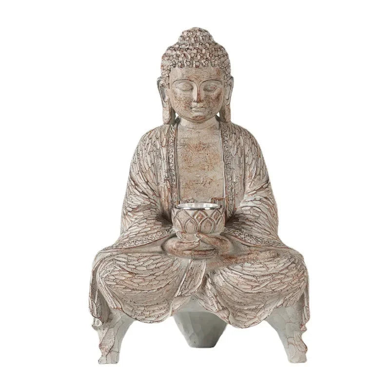 Buddha Solar Light Resin Statue