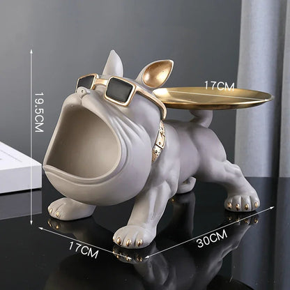 Bulldog Resin Storage Box Statue