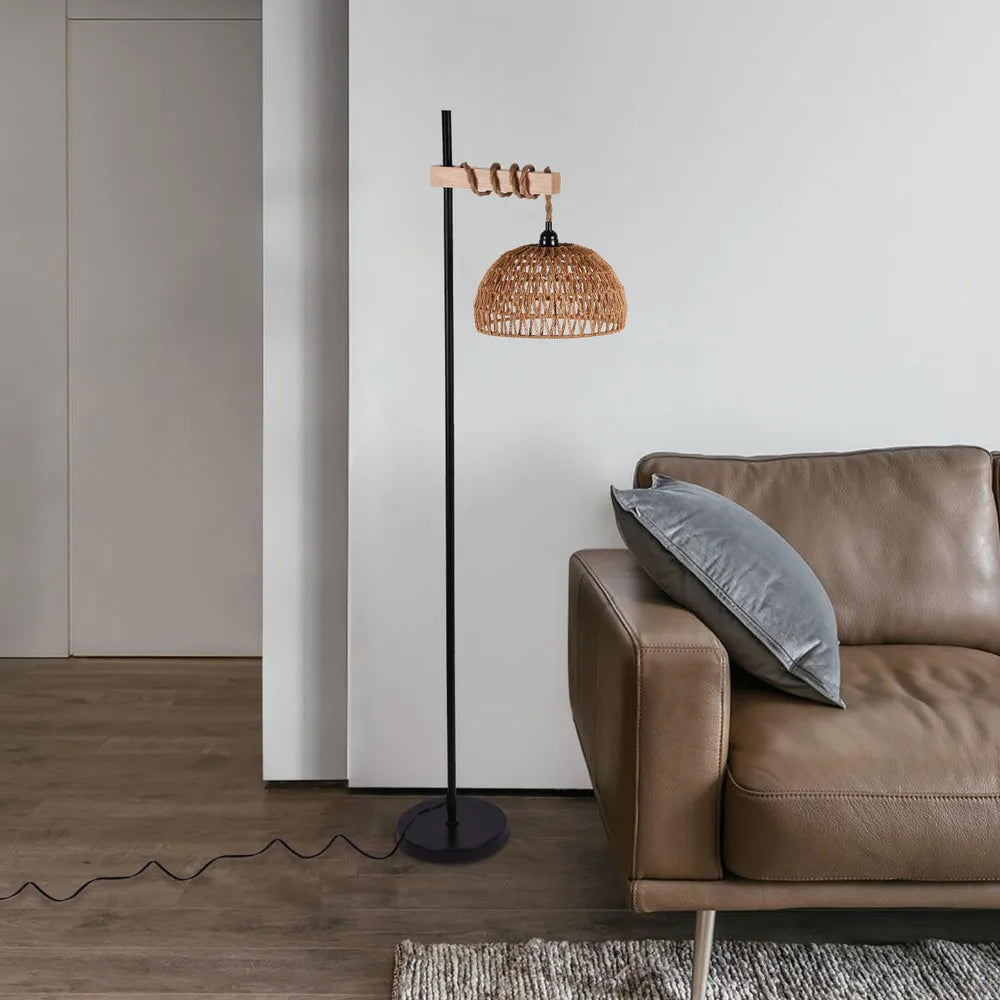 Bymaocar Smart Rattan Floor Lamp