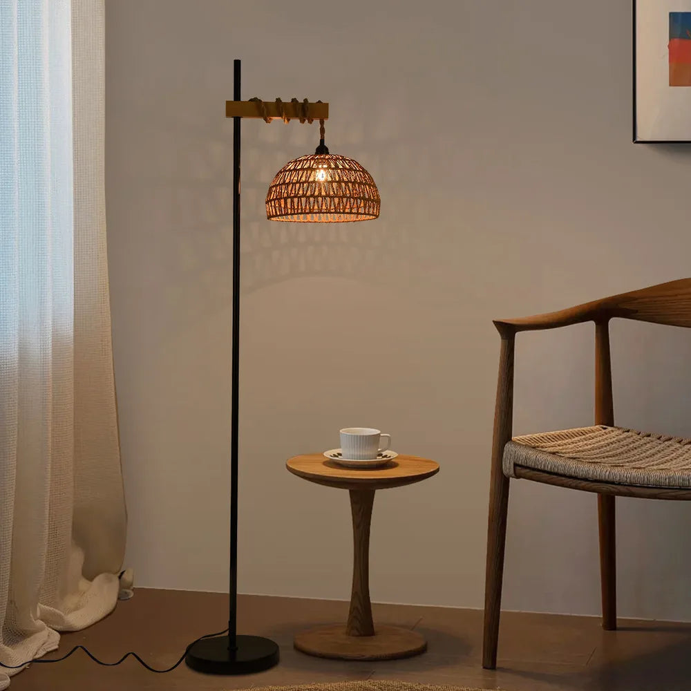 Bymaocar Smart Rattan Floor Lamp