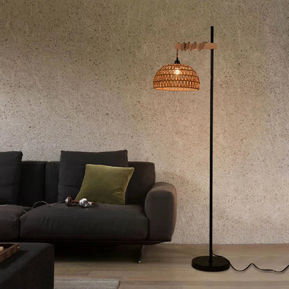 Bymaocar Smart Rattan Floor Lamp