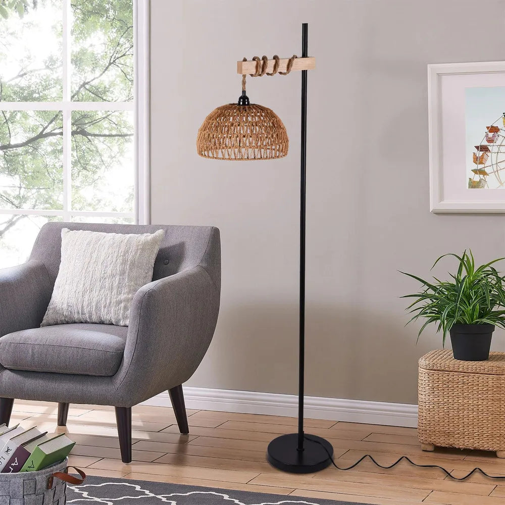 Bymaocar Smart Rattan Floor Lamp