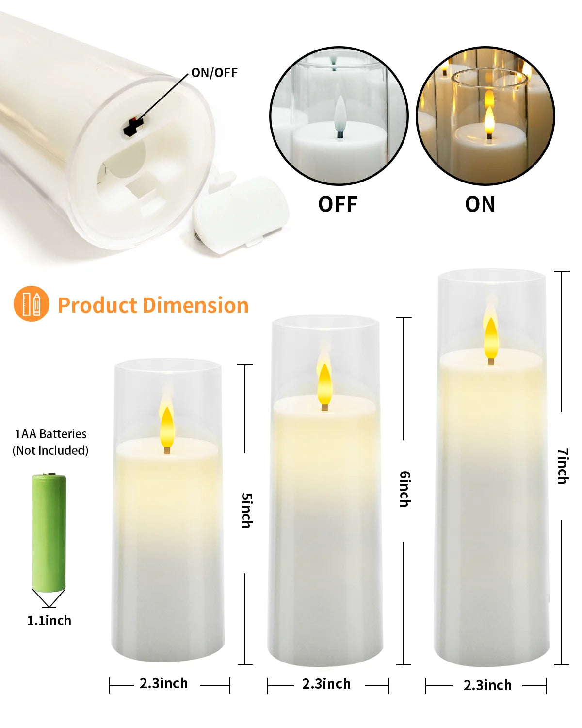 CINOTON 9-Piece LED Flameless Candle Set