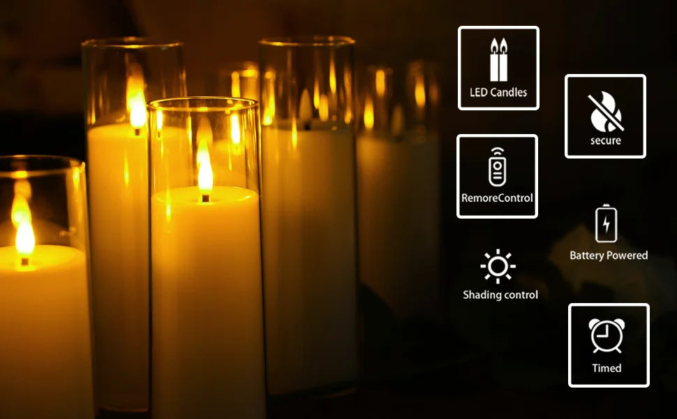 CINOTON 9-Piece LED Flameless Candle Set