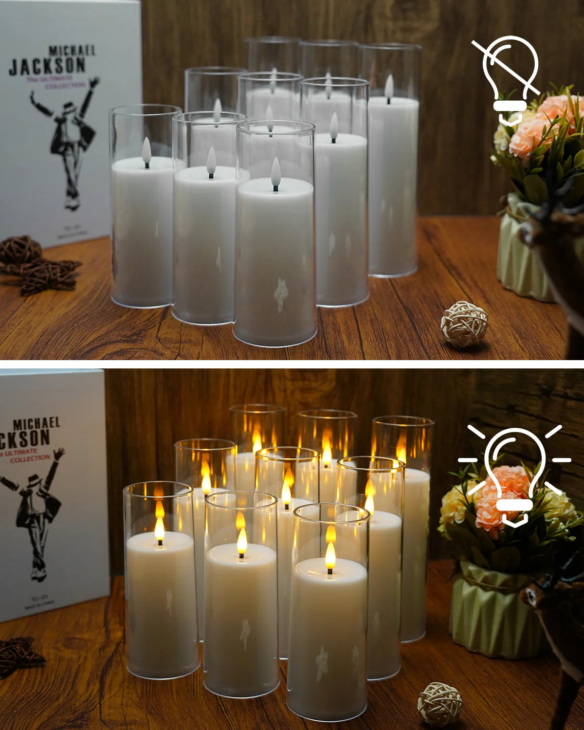 CINOTON 9-Piece LED Flameless Candle Set