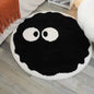 CODROK Black Shaggy Round Rug