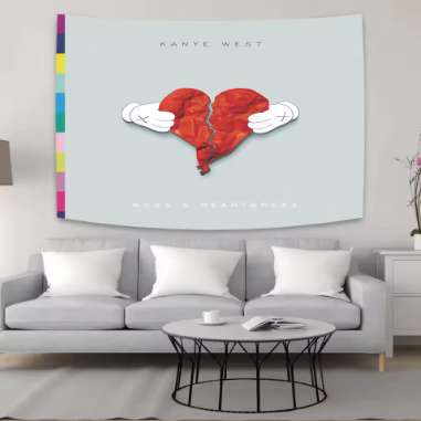 Decorbites™ Kanyes West-Wandteppich: Musik-Album-Cover-Poster für die Schlafzimmerdekoration