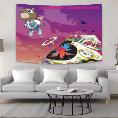 Decorbites™ Kanyes West-Wandteppich: Musik-Album-Cover-Poster für die Schlafzimmerdekoration