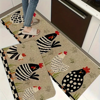 Cartoon Chicken Non-Slip Kitchen Mat