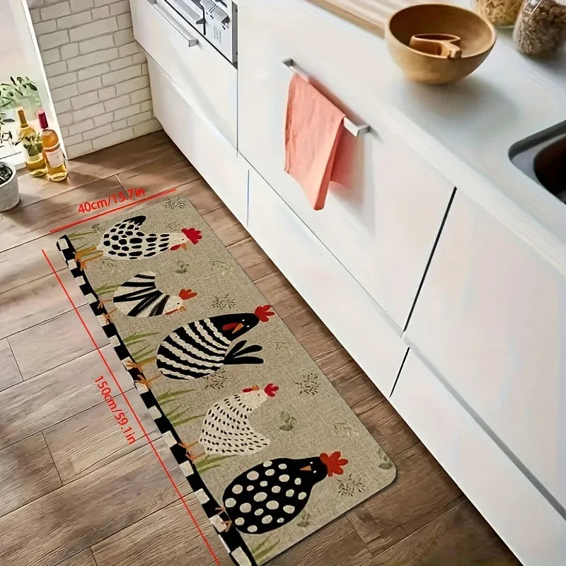 Cartoon Chicken Non-Slip Kitchen Mat