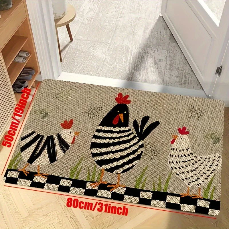 Cartoon Chicken Non-Slip Kitchen Mat