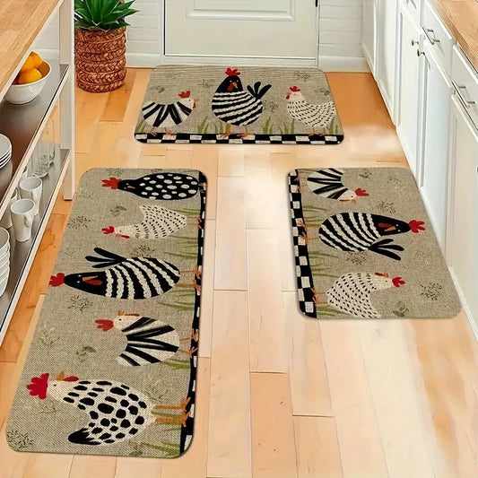 Cartoon Chicken Non-Slip Kitchen Mat