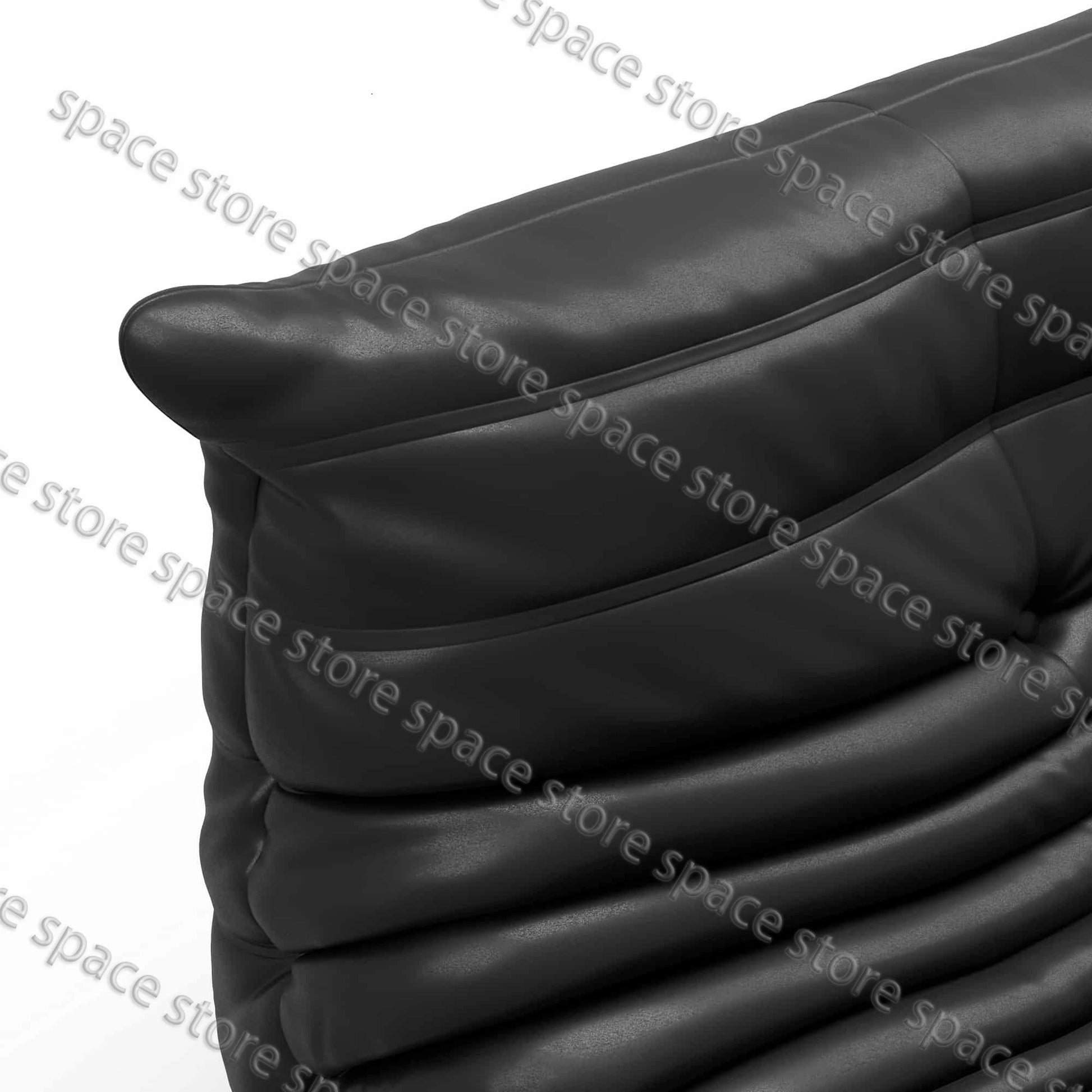 Caterpillar Black Leather Sofa Chair