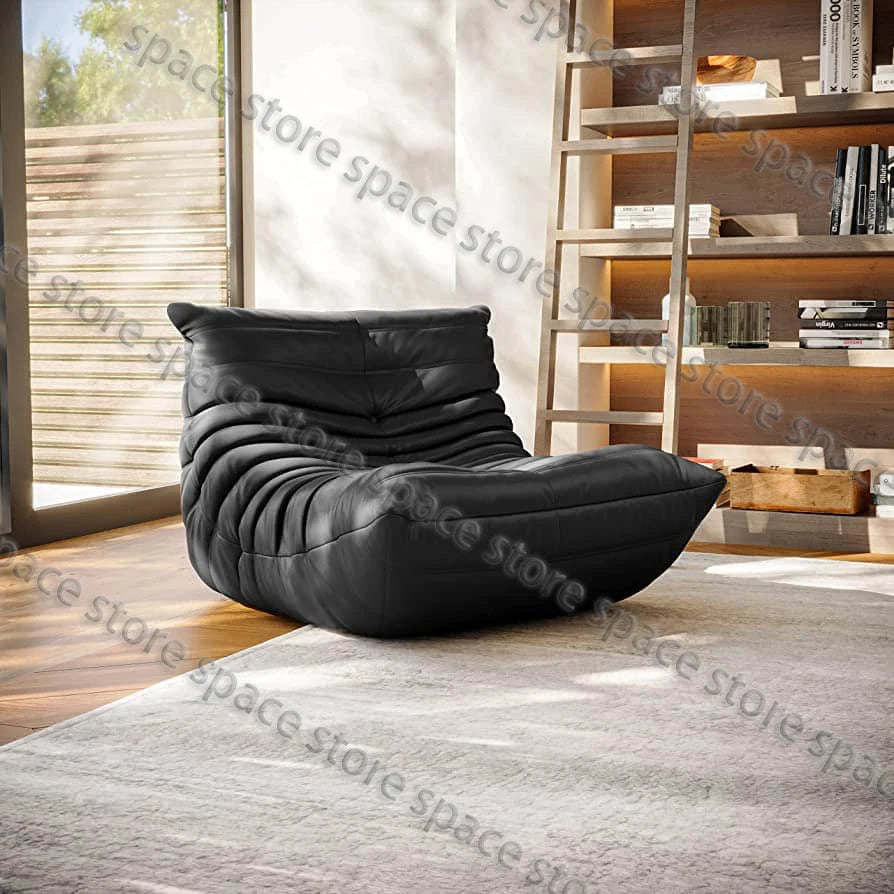 Caterpillar Black Leather Sofa Chair