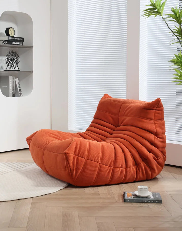 Caterpillar Velvet Single Sofa Chair