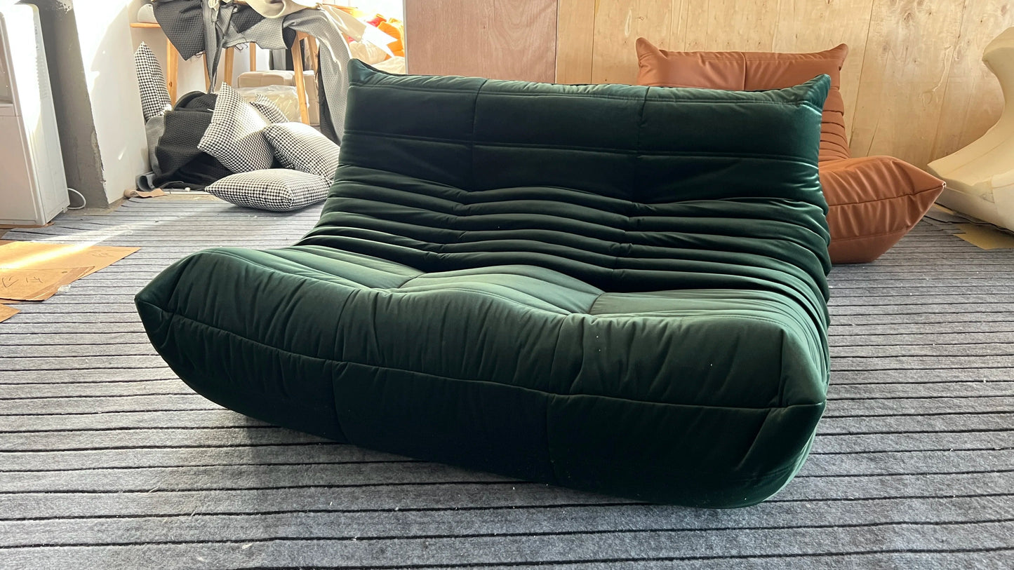 Caterpillar Velvet Single Sofa Chair