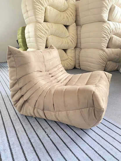 Caterpillar Velvet Single Sofa Chair