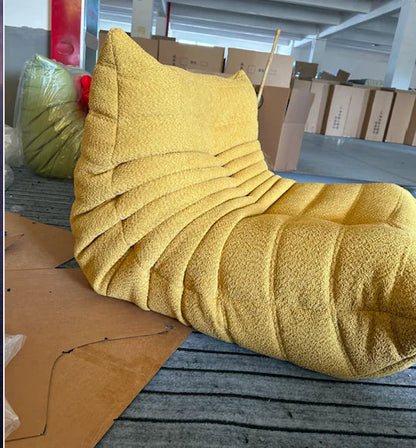 Caterpillar Velvet Single Sofa Chair