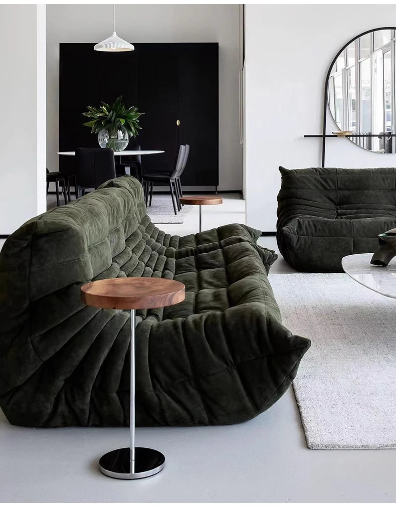 Caterpillar Velvet Single Sofa Chair