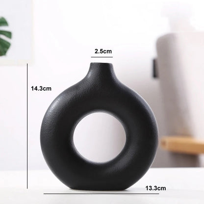 Ceramic Circular Hollow Decorative Vase