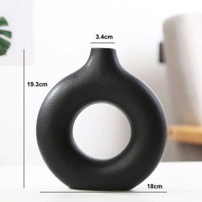 Ceramic Circular Hollow Decorative Vase