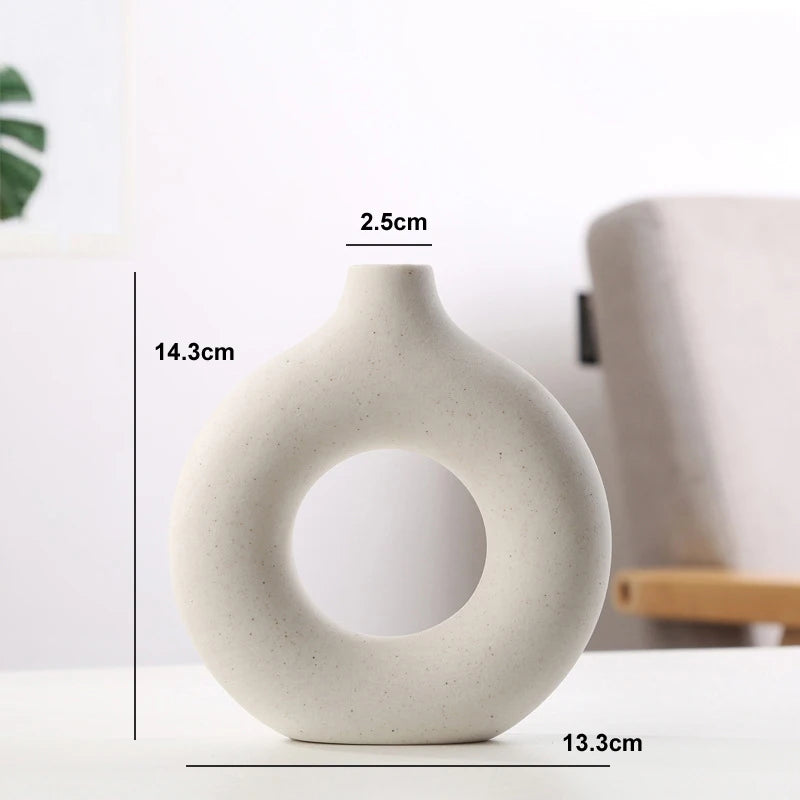 Ceramic Circular Hollow Decorative Vase