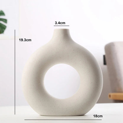 Ceramic Circular Hollow Decorative Vase