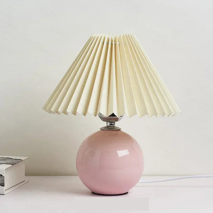 Ceramic Nordic Table Lamp, Pleated