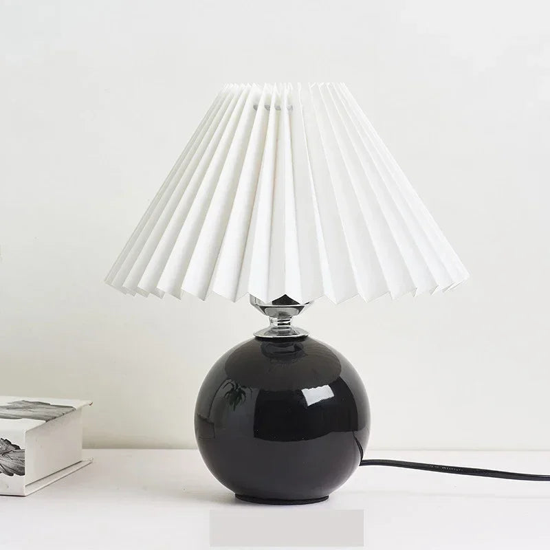 Ceramic Nordic Table Lamp, Pleated