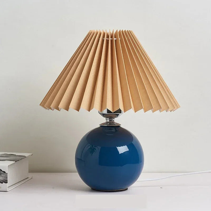 Ceramic Nordic Table Lamp, Pleated