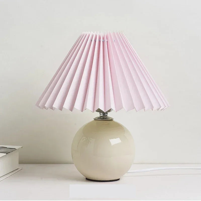 Ceramic Nordic Table Lamp, Pleated