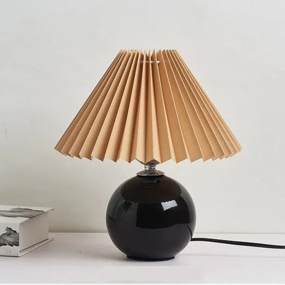 Ceramic Nordic Table Lamp, Pleated