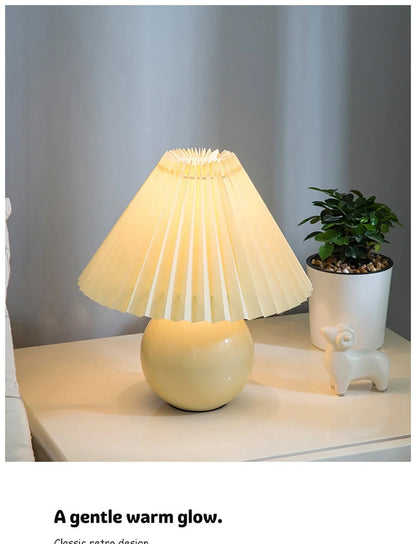 Ceramic Nordic Table Lamp, Pleated