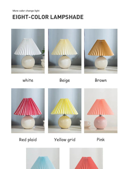 Ceramic Nordic Table Lamp, Pleated