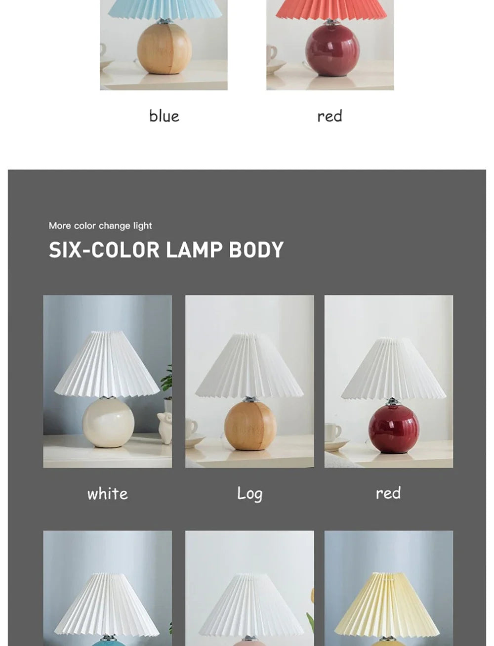 Ceramic Nordic Table Lamp, Pleated