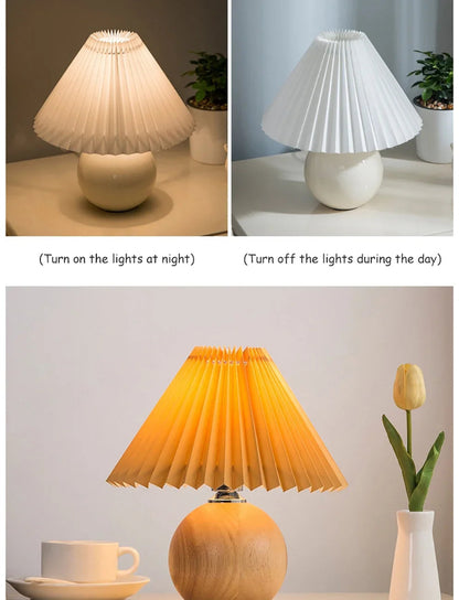 Ceramic Nordic Table Lamp, Pleated