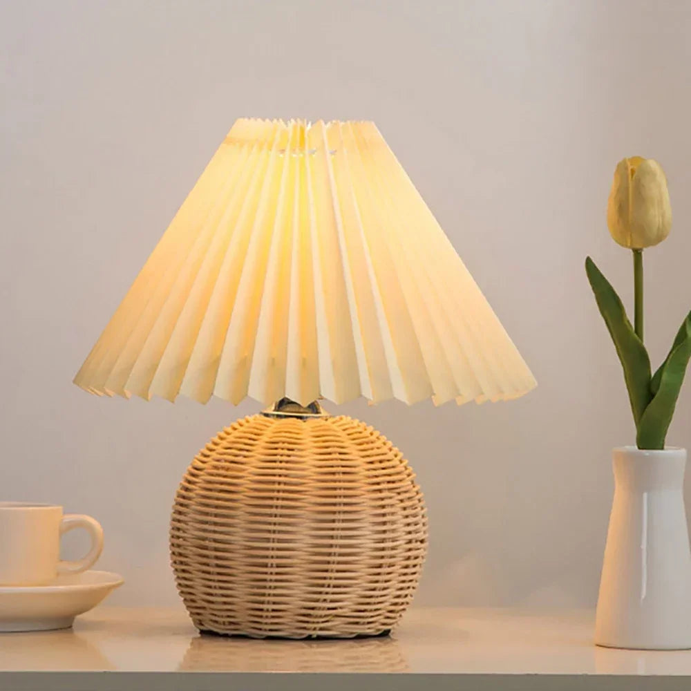 Ceramic Nordic Table Lamp, Pleated