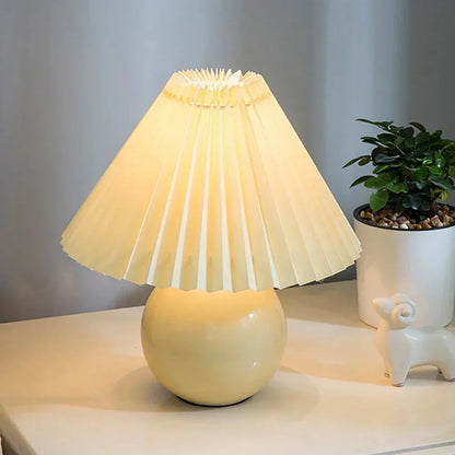 Ceramic Nordic Table Lamp, Pleated