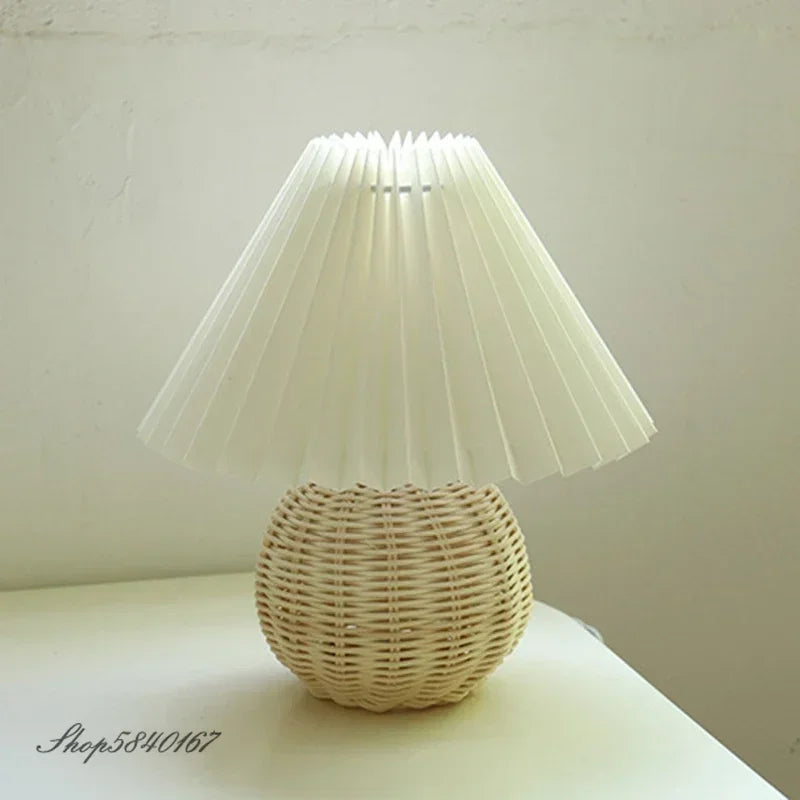 Ceramic Nordic Table Lamp, Pleated